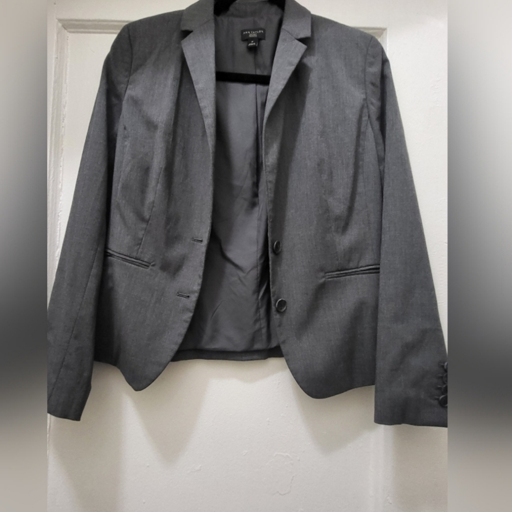 Ann Taylor Factory Gray Skirt Suit